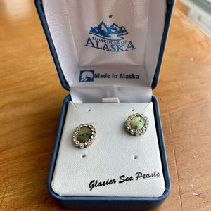 Glacier Sea Pearl earrings from Alaska